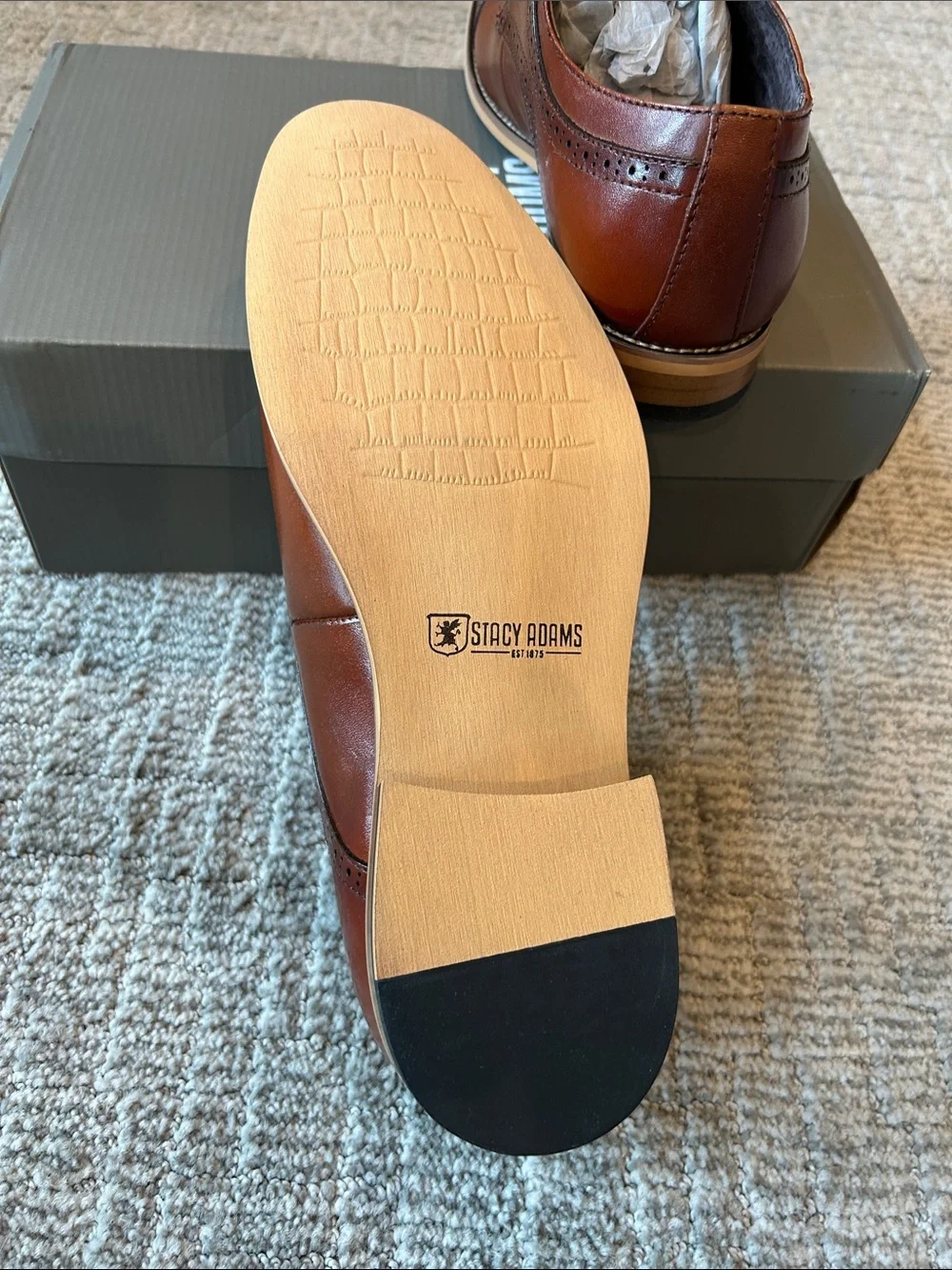 Stacy Adams DICKINSON CAP TOE OXFORD Cognac 10.5
